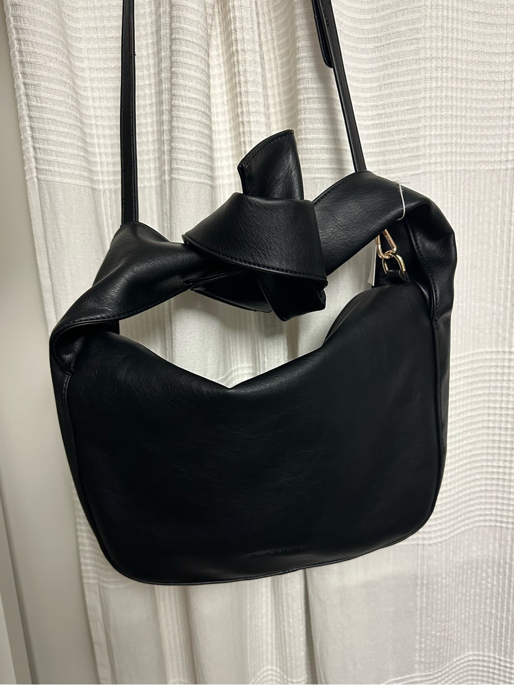 Marni Black Crescent Shoulder Bag with Knotted Bow Strap - Picture 3 of 4